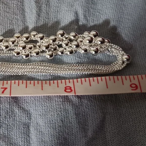 Silver Bead Ball Grapes Fashion Necklace NWOT - Picture 11 of 12